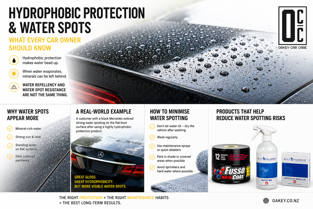 WHY HYDROPHOBIC PROTECTION CAN SOMETIMES MAKE WATER SPOTS MORE VISIBLE